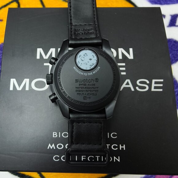 NWT Swatch X Omega Moonswatch Mission To The Moonphase New Moon Watch - Picture 2 of 4